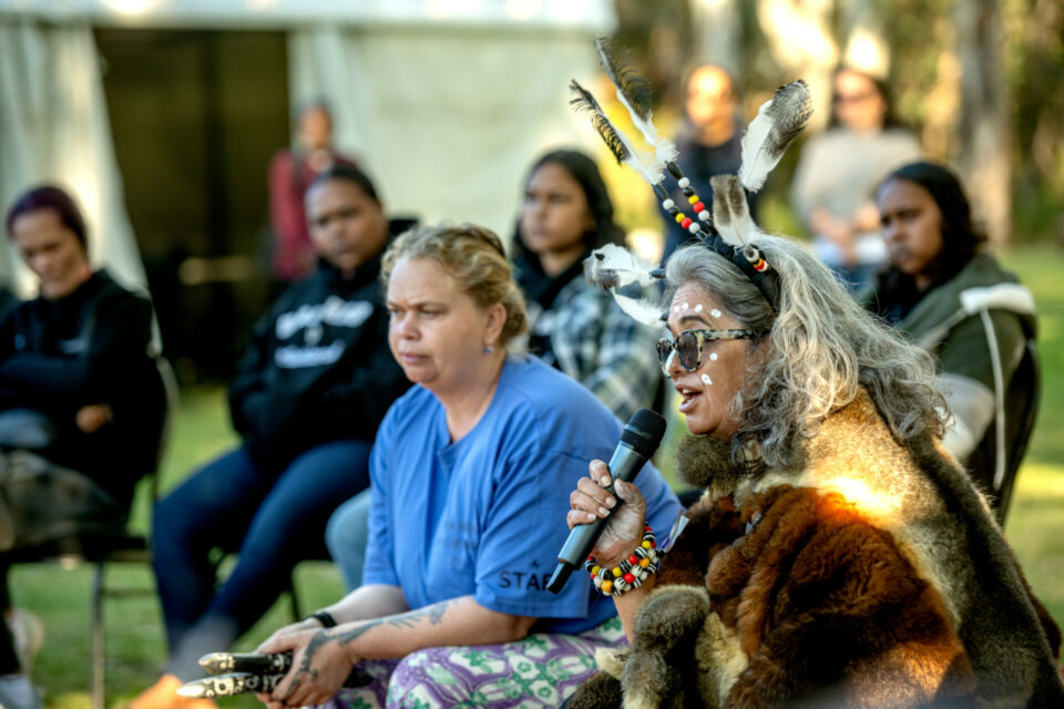 Katrina Power and Quahli Newchurch at NIFW2024 on Kaurna Country